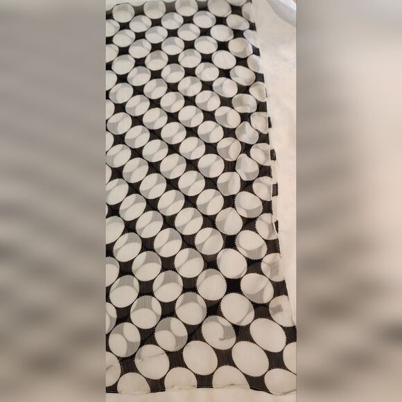 Black White & Gold Polka Dot Scarf Sheer Large - Picture 4 of 10